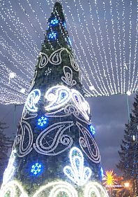 Открытие новогодней елки на ЮГОКе