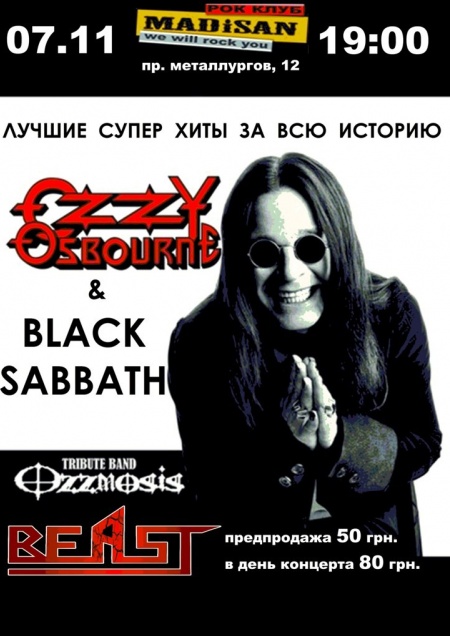Ozzy & black sabbath tribute show