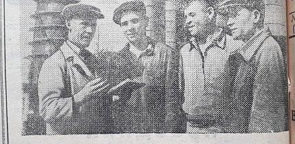Монтажники дільниці № 1 «Стальмонтажу», 1948 рік. Газета «На стройке»