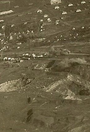 Друга світова війна. Аерофотозйомка бомбардування Кривого Рогу Люфтваффе