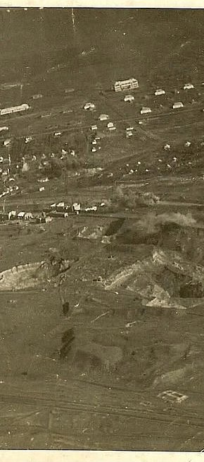 Друга світова війна. Аерофотозйомка бомбардування Кривого Рогу Люфтваффе