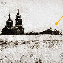 Вид на Свято-Миколаївську церкву та школу (1902-1963)