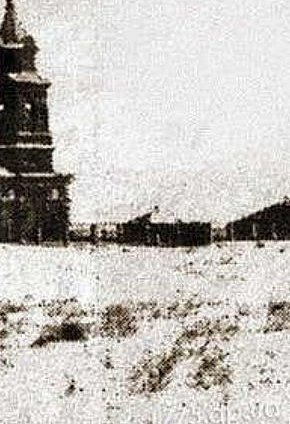 Вид на Свято-Миколаївську церкву та школу (1902-1963)
