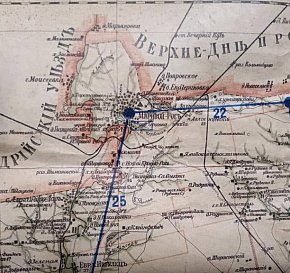 Кривий Ріг та околиці на карті Херсонського повіту 1903 року (з доповненнями 1910 року)