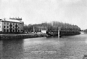Вид на Гданцівський пішохідний міст, фото другої половини 1950-х років