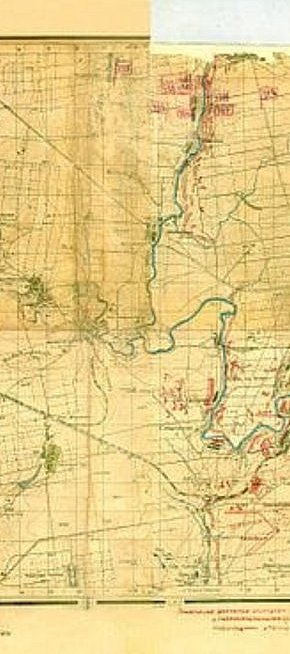 Унікальна докладна карта Криворіжжя середини 1920-х років з військовими доповненнями станом на 1943 рік