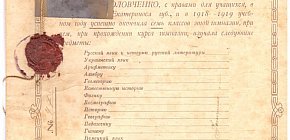 Свідоцтво випускниці жіночої прогімназії