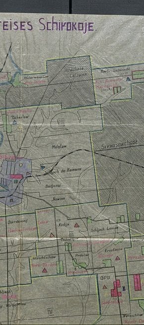 Карта Широківщини та південного Криворіжжя, 1941-1942 роки