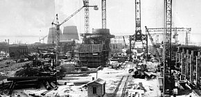 Панорама будівництва центрального вузла доменної печі №8, 1967 рік