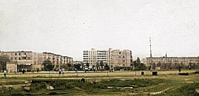 Зупинка «Ювілейна», вид з вулиці Співдружності, перша половина 1980-х років