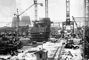 Панорама будівництва центрального вузла доменної печі №8, 1967 рік