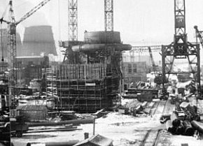 Панорама будівництва центрального вузла доменної печі №8, 1967 рік