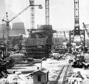 Панорама будівництва центрального вузла доменної печі №8, 1967 рік
