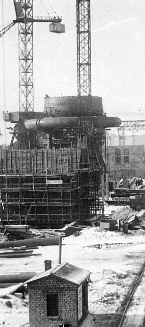 Панорама будівництва центрального вузла доменної печі №8, 1967 рік