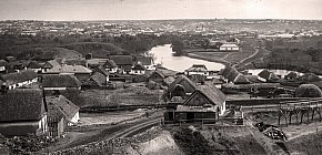 Вид на містечко Кривий Ріг та річку Саксагань з Тарапаківської гори (майбутнього Прорізу), 1908 року