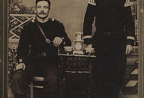 Володимир Тимофійович Бевз зі своїм товарищем, 1906 рік