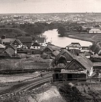 Вид на містечко Кривий Ріг та річку Саксагань з Тарапаківської гори (майбутнього Прорізу), 1908 року