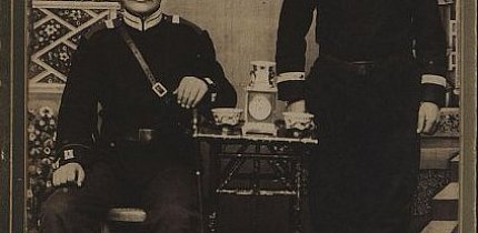 Володимир Тимофійович Бевз зі своїм товарищем, 1906 рік