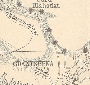 Фрагмент мапи Криворіжжя, 1882 року