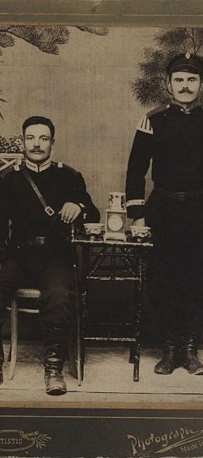 Володимир Тимофійович Бевз зі своїм товарищем, 1906 рік