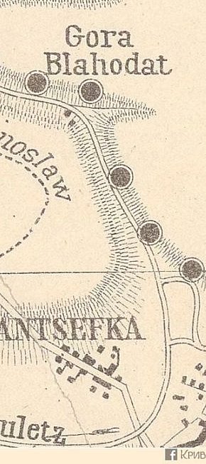 Фрагмент мапи Криворіжжя, 1882 року