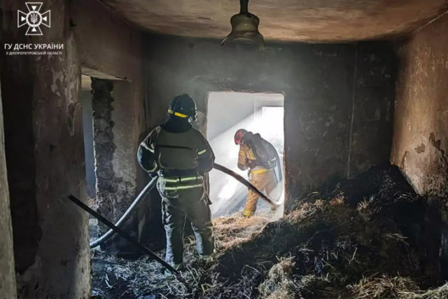 В Криворожском районе горело заброшенное здание