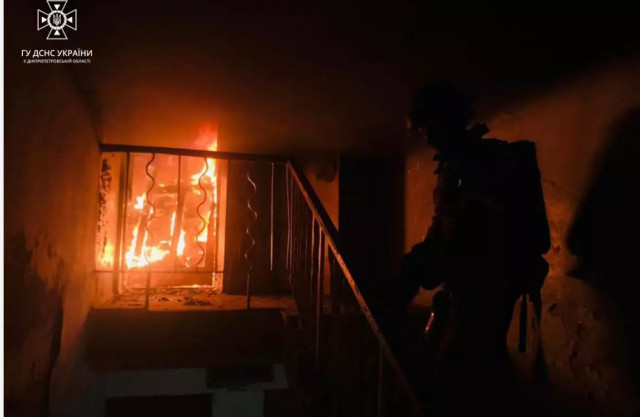 В Криворожском районе во время пожара пострадал мужчина