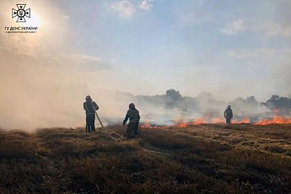 В Криворожском районе во время пожара на поле пострадал мужчина