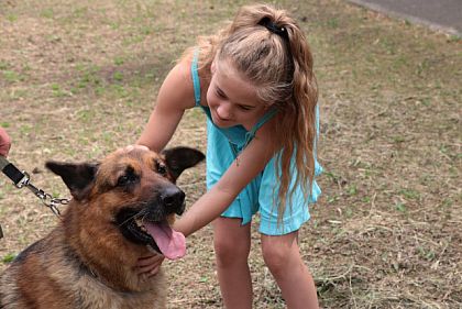 В Кривом Роге кинологи и служебная собака Джек встретились со школьниками