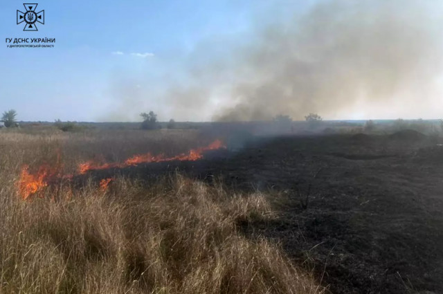 На Дніпропетровщині протягом доби вогнеборці ліквідували 34 пожежі в екосистемах