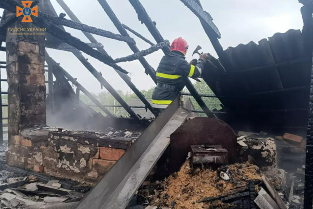 Пожарные в Никополе потушили пожар в частном доме