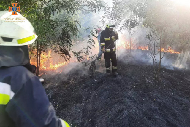 За сутки пожарные Днепропетровщины потушили 45 пожаров в экосистемах