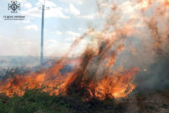 Унаслідок пожеж на Дніпропетровщині минулої доби згоріло понад 60 га