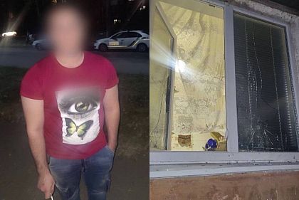 Разбил криворожанам окна и скрылся: патрульные задержали злоумышленника