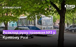 Расписание движения трамвая №1 в Кривом Роге