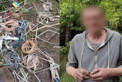 В Кривом Роге велопатрульные обнаружили вероятного вора проводов