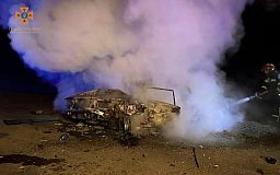 В Криворожском районе из-за ДТП загорелся автомобиль — погиб мужчина