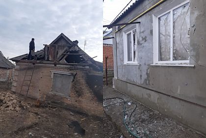 Полицейские документируют последствия обстрела на Никопольщине