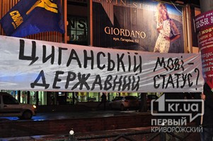 В Кривом Роге состоялся пикет против закона о региональных языках