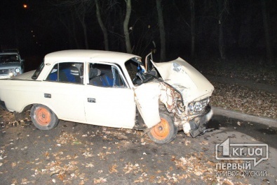 В Кривом Роге 23-летний водитель «Москвича» влетел в дерево