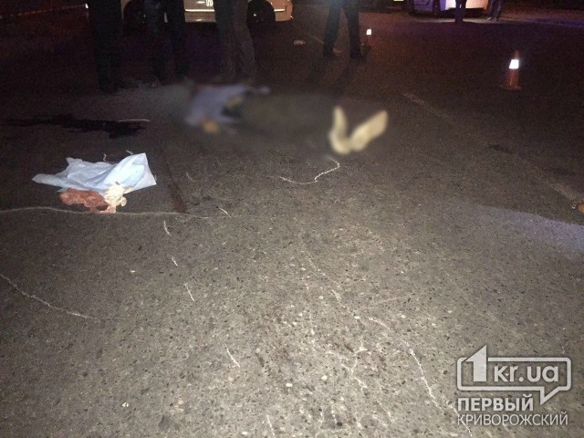 В Кривом Роге водитель насмерть сбил пешехода (ФОТО 18+ Свидетели событий)