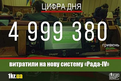 5 мільйонів гривень за нову систему «Рада-ІV» для депутатів у Кривому Розі