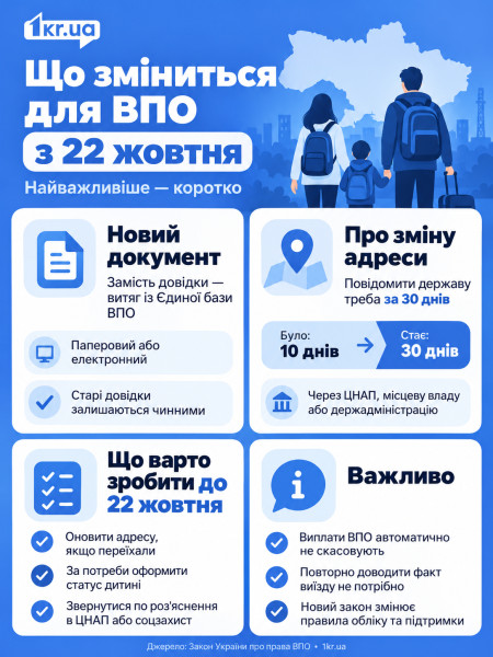 Що зміниться для ВПО з 22 жовтня 2026 року