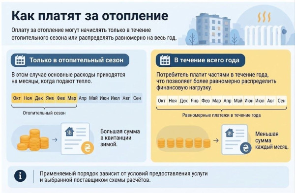 схемы оплаты за отопление