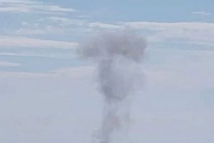Столб дыма после взрыва в Кривом Роге