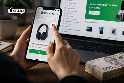 Человек ставит лайк товару в интернет-магазине Rozetka