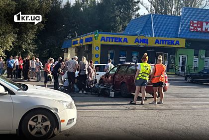 ДТП на трамвайных путях на улице Соборности в Кривом Роге