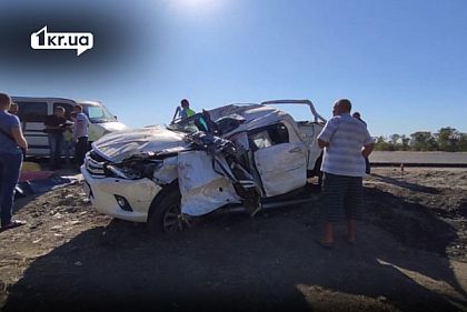 Поврежденный автомобиль Toyota Hilux после аварии 24 августа 2020 года