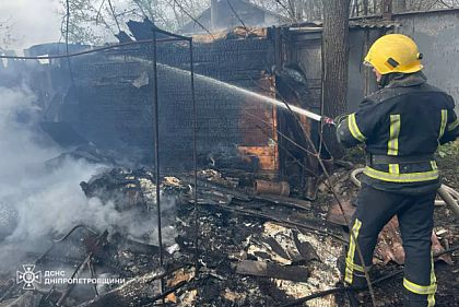 В Кривом Роге ликвидировали возгорание на территории садового общества