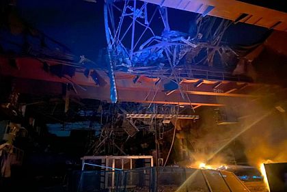 В Офисе Президента опубликовали фото последствий попадания ракеты по «Арселору»